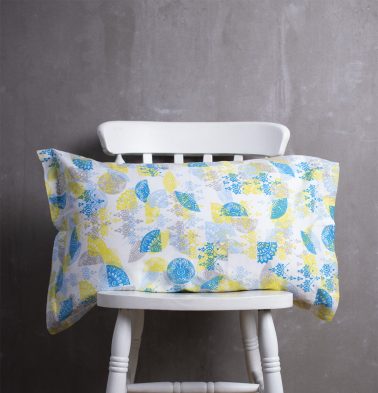 Scattered Semi Cotton Pillow Cover Yellow