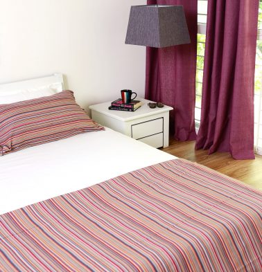 Woven Stripes Cotton Duvet Cover Red