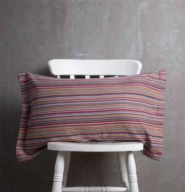 Woven Stripes Cotton Pillow Cover Red