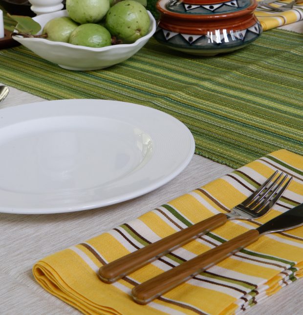 Stripe Cotton Table Napkins Yellow - Set of 6