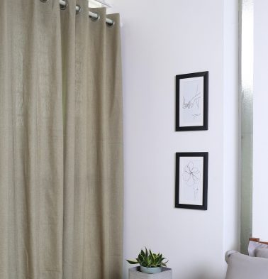 Customizable Curtain, Chambray Cotton – Sesame Beige