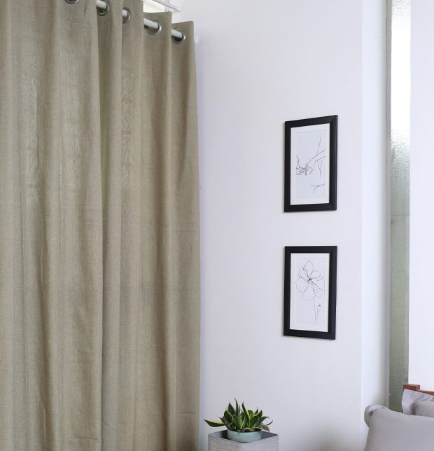 Customizable Curtain, Chambray Cotton - Sesame Beige
