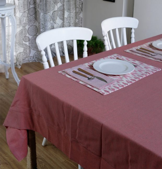 Stripe Cotton Table Napkins Red/White