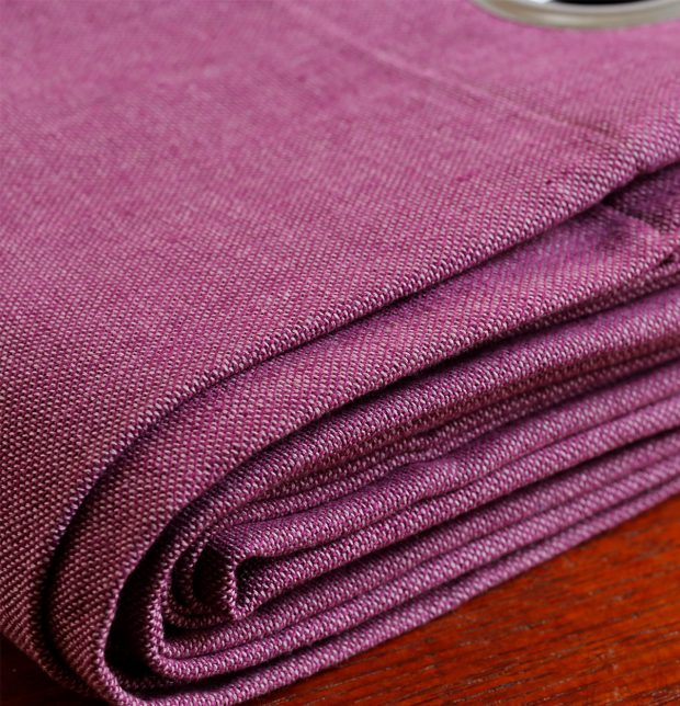 Chambray Cotton Curtain Argyle Purple
