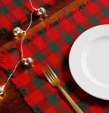 Christmas Checks Cotton Table Mats Red/Green – Set of 6