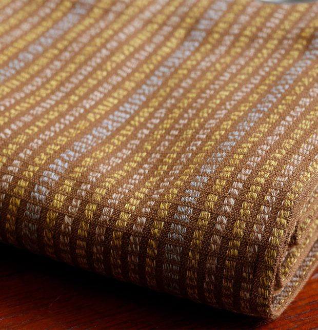 Dobby Stripes Cotton Fabric Brown