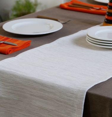 Handwoven Cotton Table Runner White