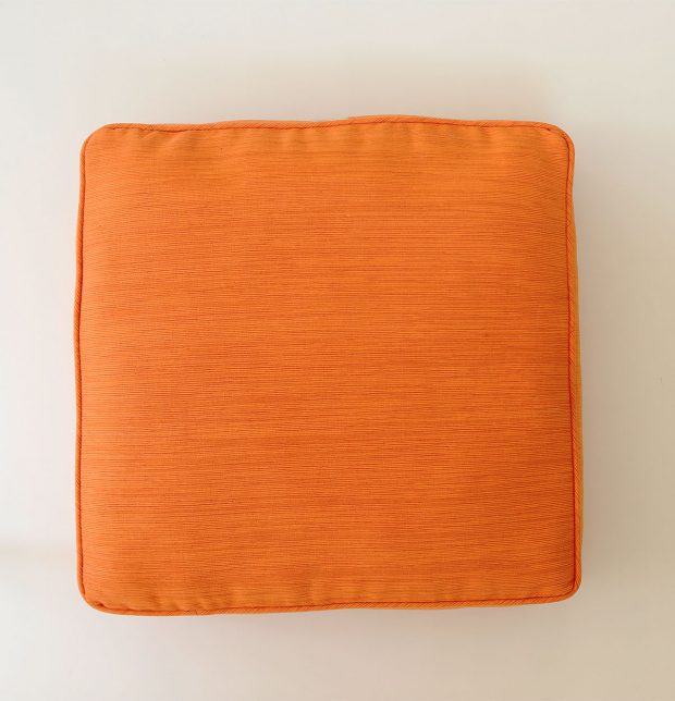 Handwoven Solid Cotton Floor Cushion Carrot Orange
