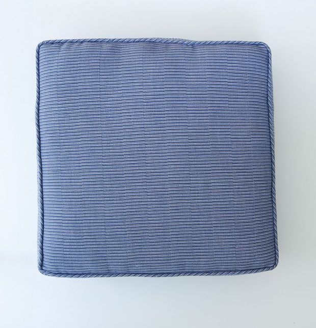 Handwoven Stripes Cotton Floor Cushion Blue