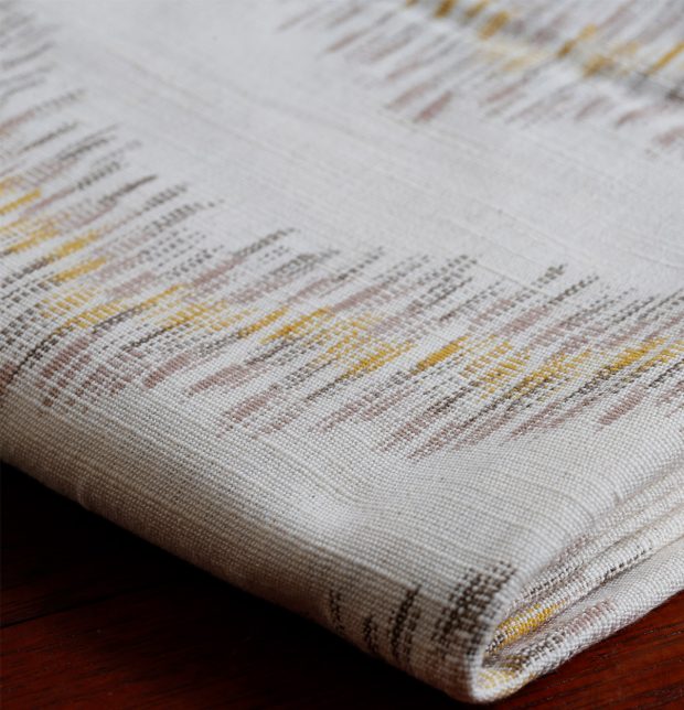 Ikat Handwoven Cotton Curtain Mustard
