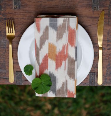Ikat Handwoven Cotton Table Napkins Multi Color
