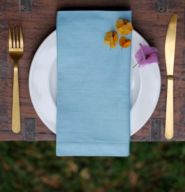 Solid Cotton Table Napkins Nile Blue - Set of 6
