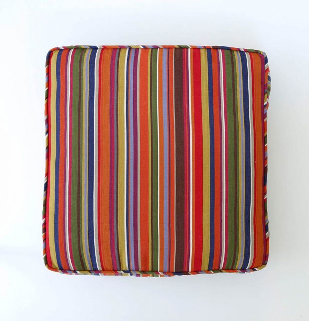 Stripe Floor Cushion Cotton Multi color