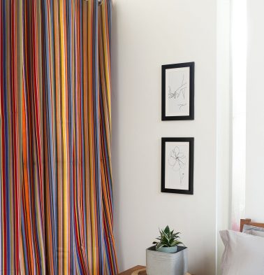 Sunny Stripe Cotton Curtain Multi color