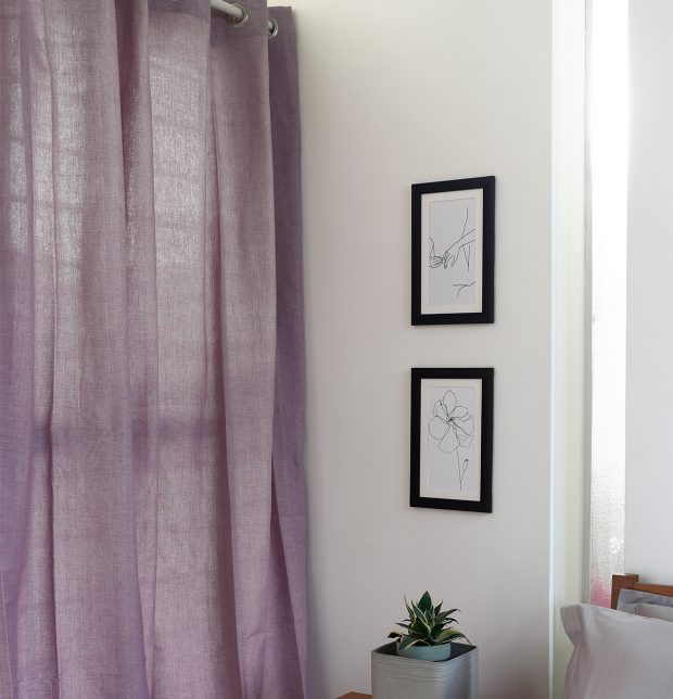 Customizable Curtain, Textura Cotton - Lavender