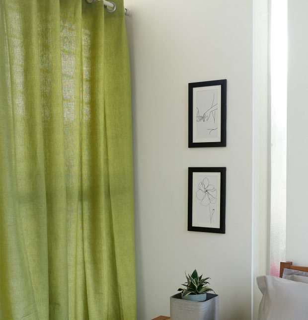 Textura Cotton Curtain Palm Green