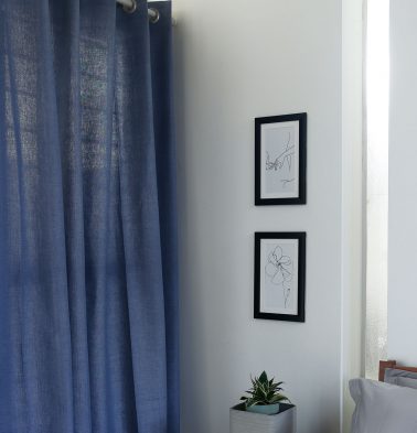Customizable Curtain, Textura Cotton – Tempest Blue