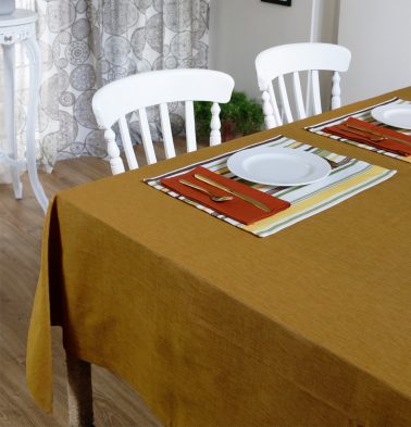 Textura Cotton Table Cloth Golden Oak