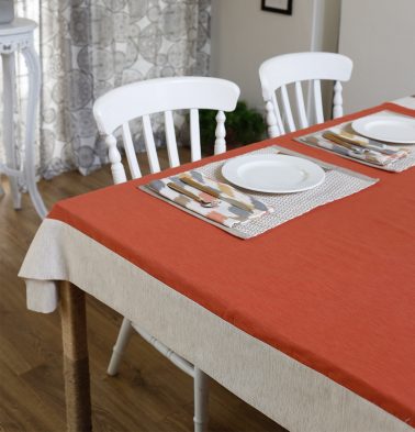 Textura Cotton Table Cloth Spicy Orange 60″ x 60″