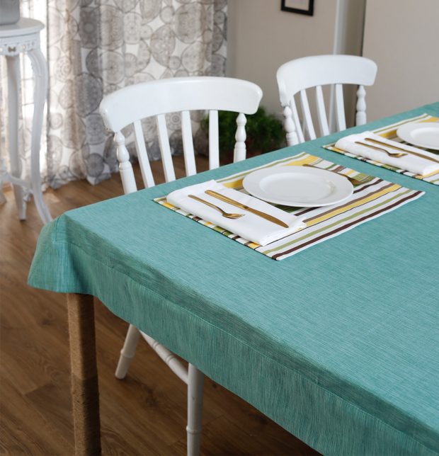Handwoven Stripes Cotton Table Mats - Green/Yellow - Set of 6