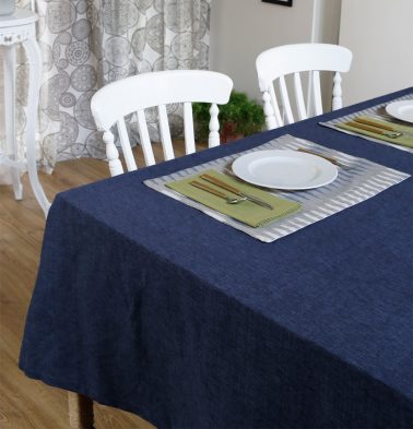 Textura Cotton Table Cloth Twilight Blue