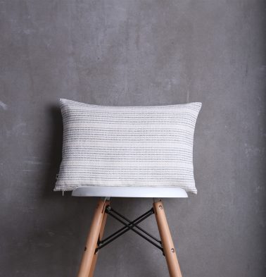 Dobby Stripes Cotton Cushion cover White/Brown 12x18