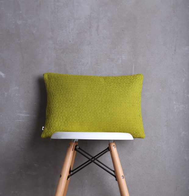 Customizable Hand woven Cushion Cover, Cotton - Apple Green