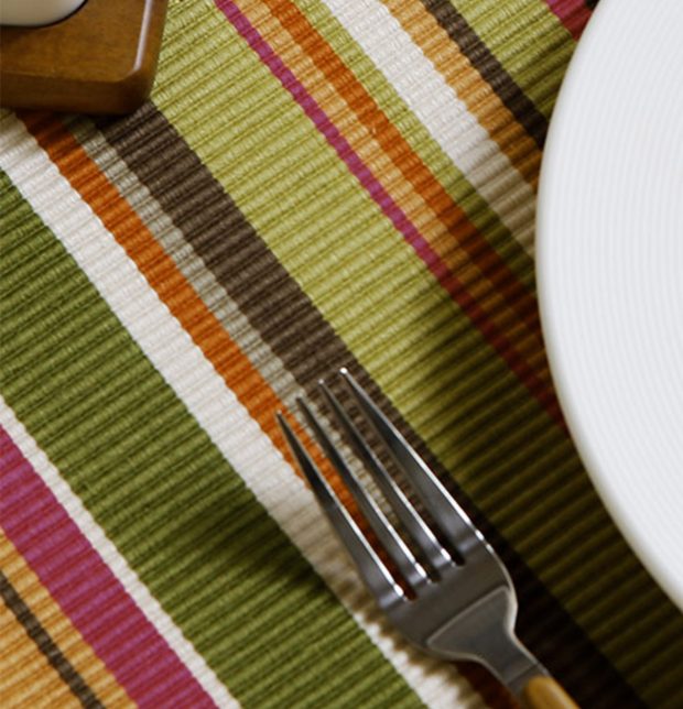 Handwoven Cotton Table Mats Multi Green - Set of 6