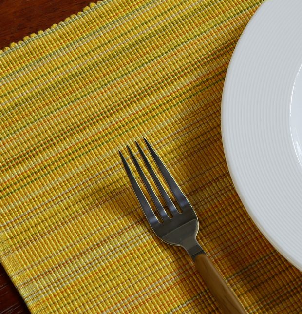 Handwoven Cotton Table Mats Textured Yellow- Set of 6