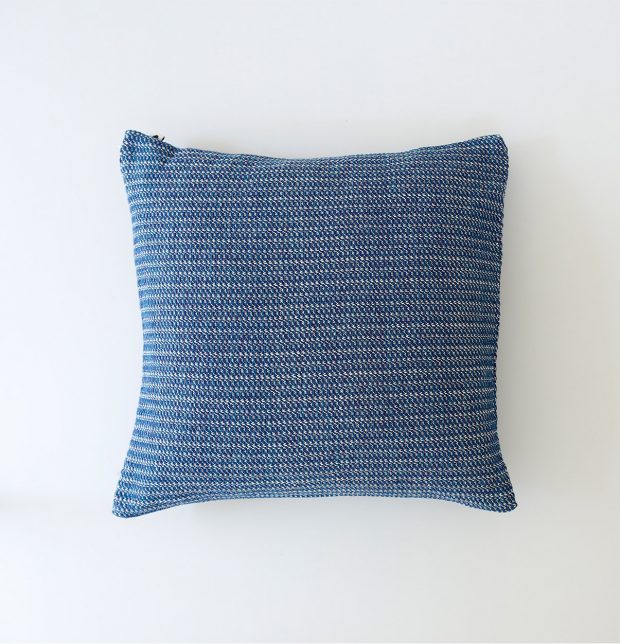 Handwoven Cotton Cushion cover Blue line