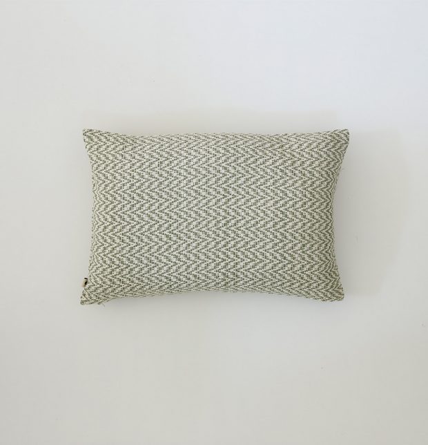 Handwoven Chevron Stripes Cotton Cushion cover Green/White 12