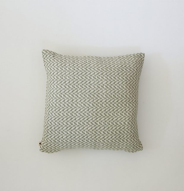Herringbone Cotton Cushion cover Green/White