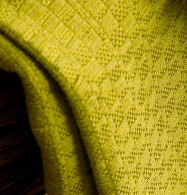 Handwoven Cotton Fabric Apple Green