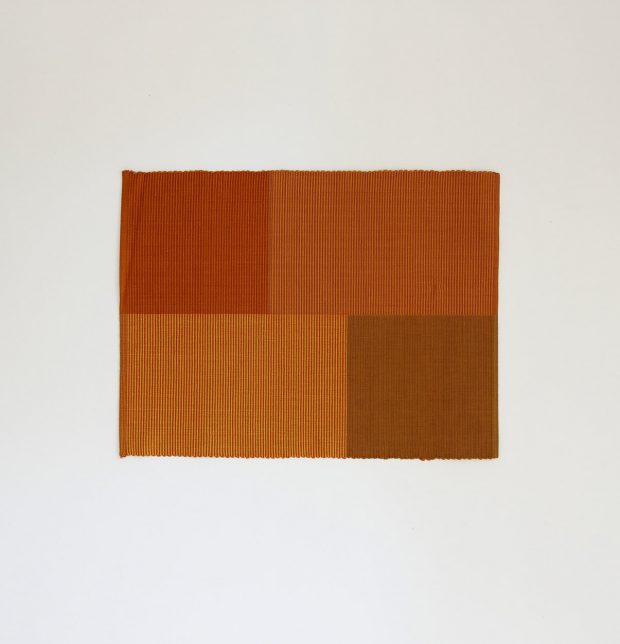 Handwoven Tiles Cotton Table Mats - Orange/Brown - Set of 6