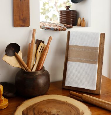 Honeycomb/Twill Cotton Kitchen Towel Tan brown