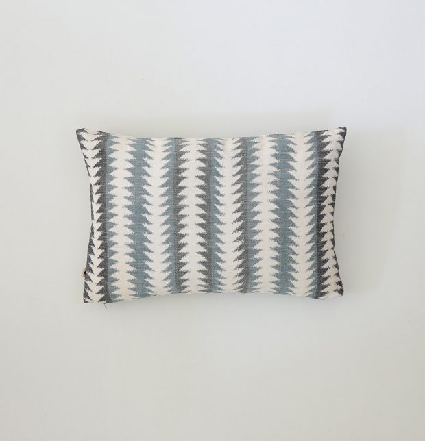 Ikat Handwoven Cotton Cushion Cover Blue/White 12