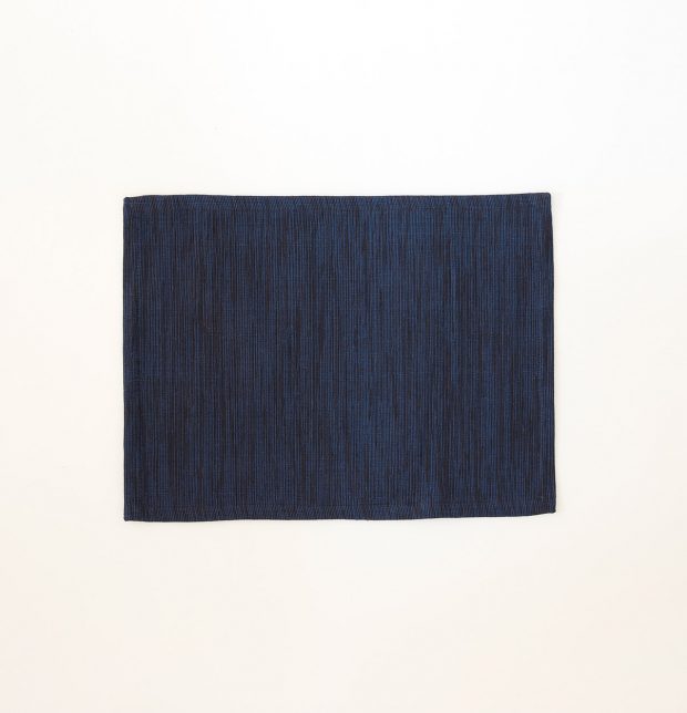 Handwoven Textura Cotton Table Mats - Indigo Blue- Set of 6