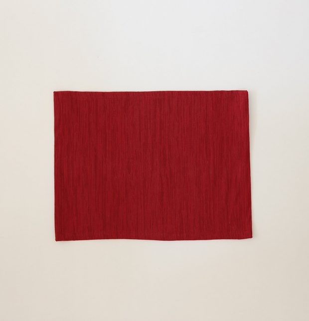 Handwoven Textura Cotton Table Mats Cherry Red- Set of 6