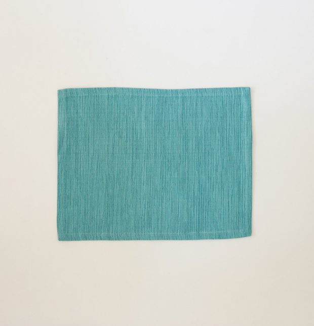 Handwoven Textura Cotton Table Mats Teal Blue- Set of 6