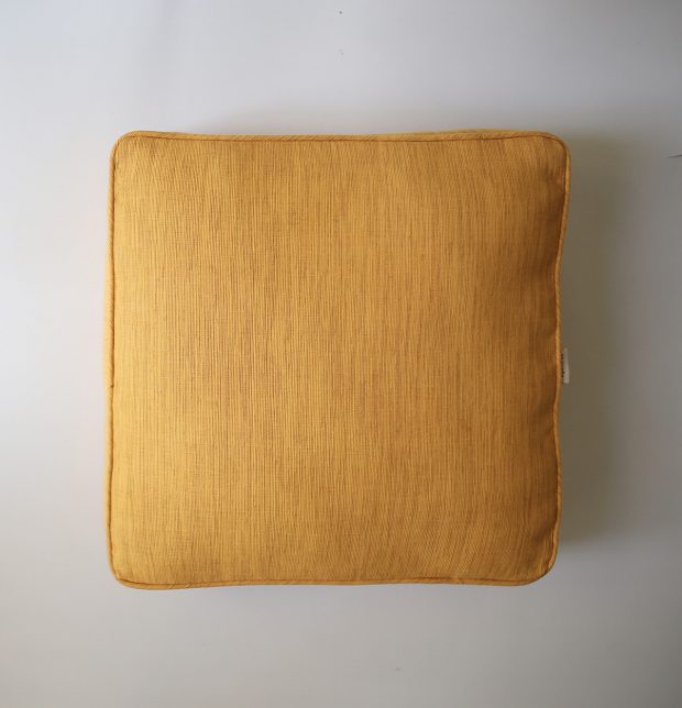 Handwoven Solid Cotton Floor Cushion Yellow