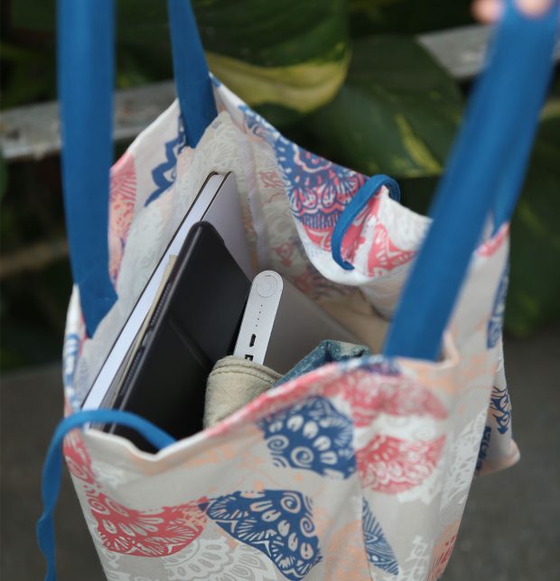 Adaptable Cotton Tote Bag Scattered Print Blue