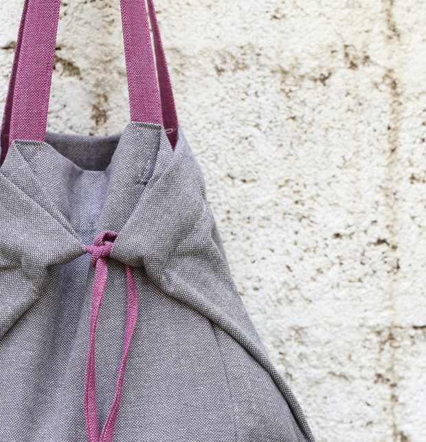 Adaptable Cotton Tote Bag Grey/ Purple