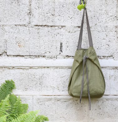 Adaptable Cotton Tote Bag Iguana Green / Grey