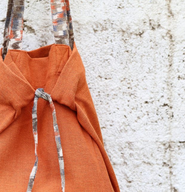 Adaptable Cotton Tote Bag Orange / Ikat