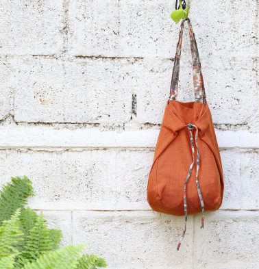 Adaptable Cotton Tote Bag Orange / Ikat