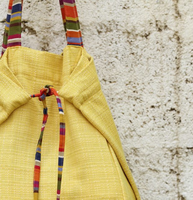 Adaptable Cotton Tote Bag Yolk Yellow / Stripe