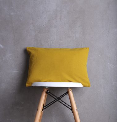 Solid Cotton Cushion Cover Mustard 12x18