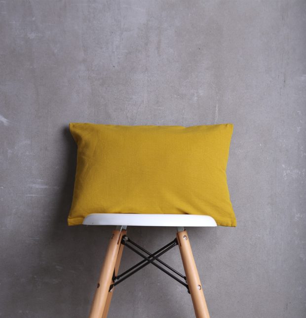 Solid Cotton Cushion Cover Mustard 12