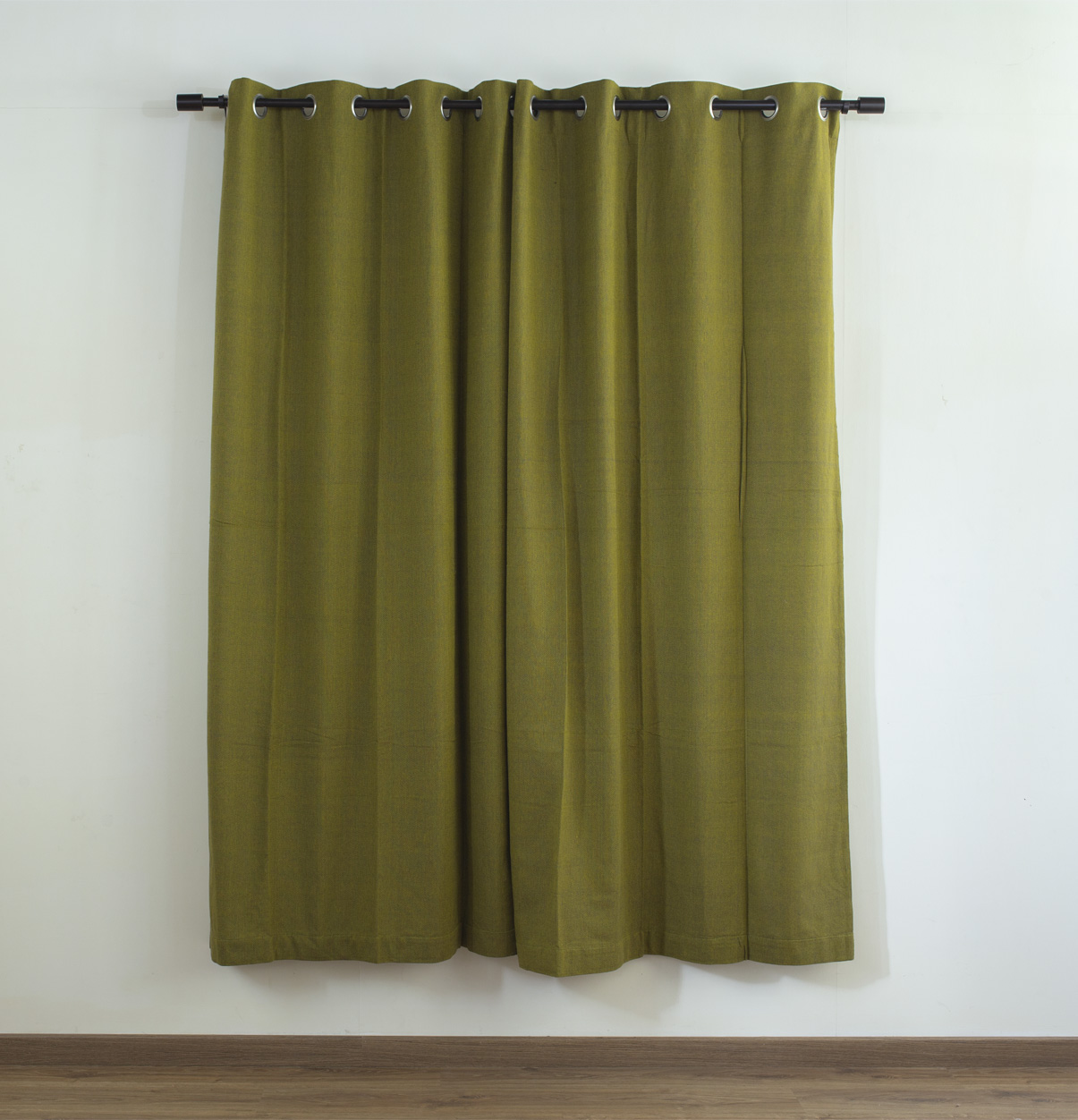 Customizable Curtain, Chambray Cotton – Olive Green