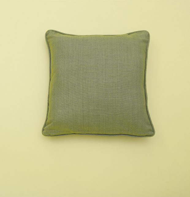 Chambray Cotton Cushion cover With Piping Iguana Green 16